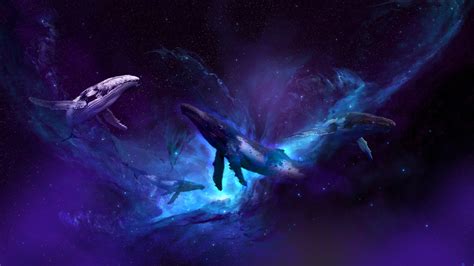 universe, whale, space, fantasy art, colorful, artwork, space art | 1920x1080 Wallpaper ...