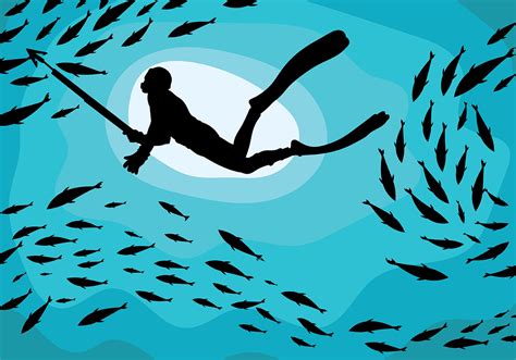 Spearfishing Vector Background 160568 Vector Art at Vecteezy