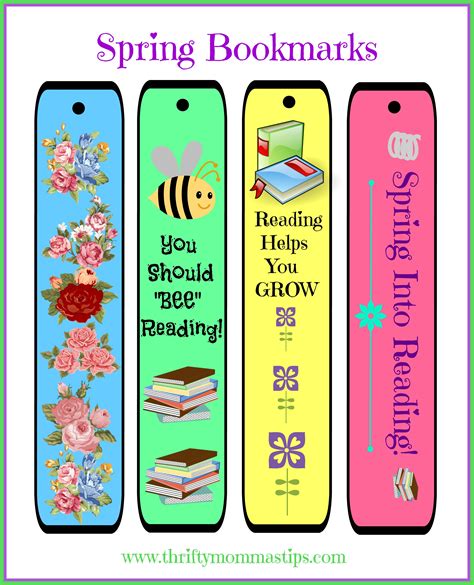 Free Printable Spring Bookmarks This Set Of 32 Bookmarks Will Last All Year. - Printable ...