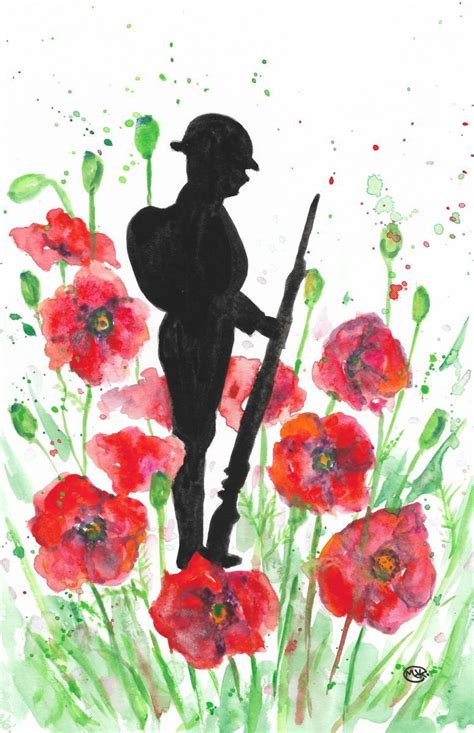 Soldier and poppies. Remembrance by MARJANS ART | Artfinder Remembrance ...