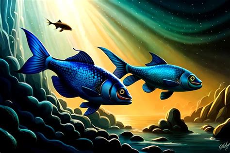 Premium AI Image | colorful fish background wallpaper