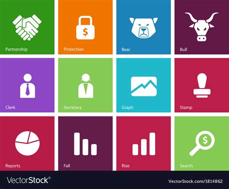 Finance icons on color background Royalty Free Vector Image