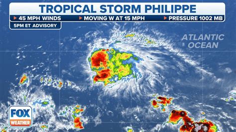 Tropical Storm Philippe continues west while Invest 91L in central Atlantic has high chance of ...