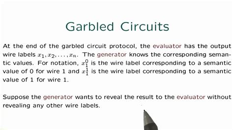 Garbled Circuits - Applied Cryptography - YouTube