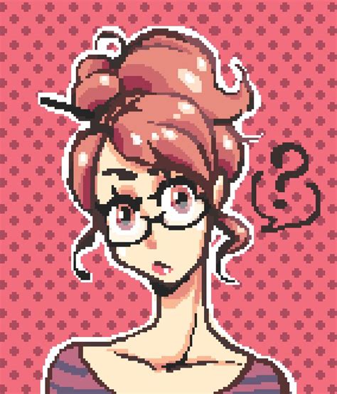 Girl with glasses for @pixel_dailies on twitter - 3D ROD! | Pixel art ...