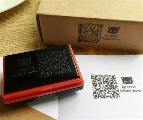 Qr code stamp Custom photosensitive seal stamp personalized logo Self inking stamp custom -in ...