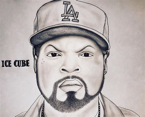 Ice cube pencil portrait Drawing by Justin Strickland - Pixels