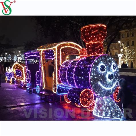 Christmas LED Decoration Outdoor Street 3D Train Motif Light - Lighted Train and Train Motif Lights