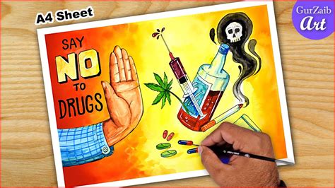 Say No To Drugs Poster Drawing Easy