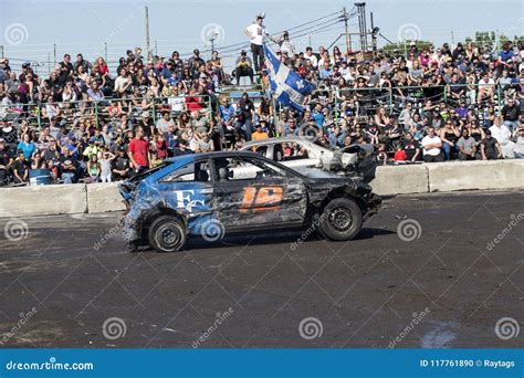 Crashed Cars in Action during Demolition Derby Editorial Image - Image of demolition, damage ...