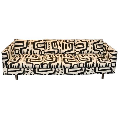 Modern Tuxedo Sofa in Custom Made Fabric at 1stDibs