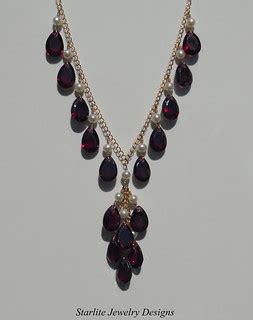 Garnet Necklace ~ Accented with White Freshwater Pearls ~ … | Flickr