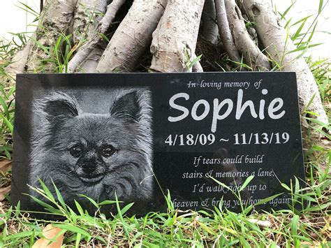 Pet Memorial Stones Engraved With Photonamedates and Quote - Etsy Australia