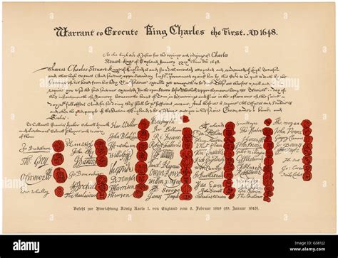 The warrant for the execution charles i date hi-res stock photography ...