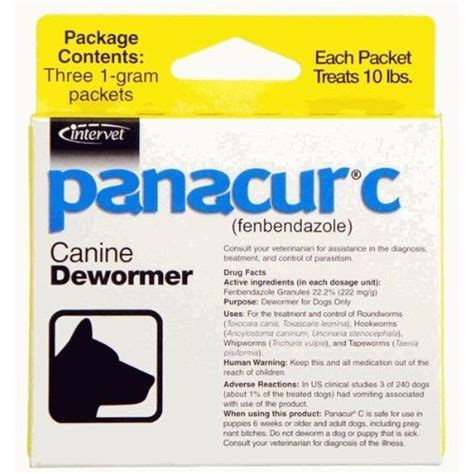 Panacur C Canine Dewormer Dogs 1 Gram (3 Packets) Each Packet Treats 10 lbs @@@ For more ...