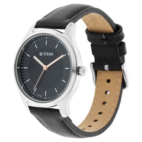 Buy Titan Workwear Watch with Black Dial & Leather Strap Online