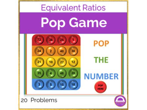 Equivalent Ratios Math Digital Activity | Pop Game | Teaching Resources