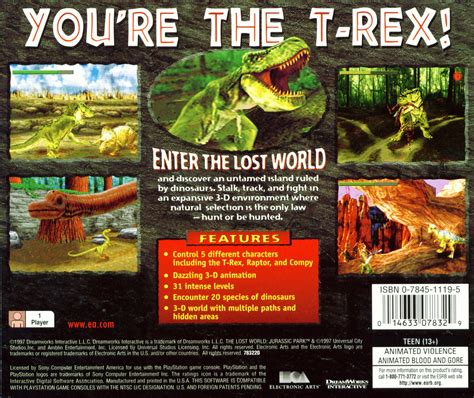 THE LOST WORLD - JURASSIC PARK (NTSC-U) - BACK