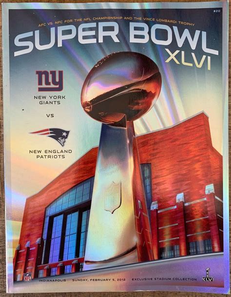 SUPER BOWL 46 "NATIONAL" PROGRAM XLVI PATRIOTS NEW YORK GIANTS CHAMPION ...