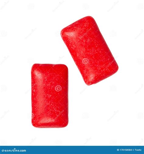 Red Bubble Gum. Isolated on White Background Stock Photo - Image of unpacked, fruit: 170158584