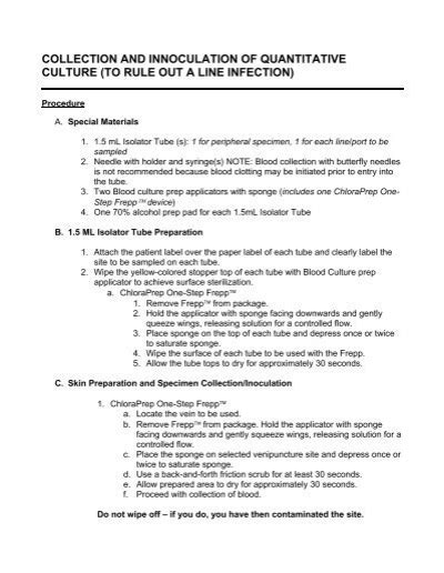 Blood Culture Collection Procedure - Laboratory Alliance of CNY