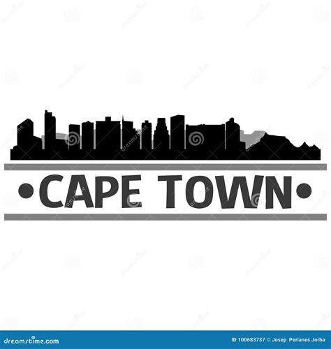 Cape Town Skyline City Icon Vector Art Design Stock Vector ...