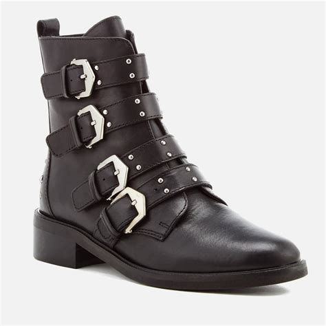 Carvela Kurt Geiger Women's Scant Leather Biker Boots in Black - Lyst