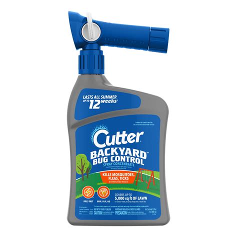 Cutter Backyard Bug Control Insecticide Concentrate with QuickFlip Hose-End Sprayer, 32 Ounces ...