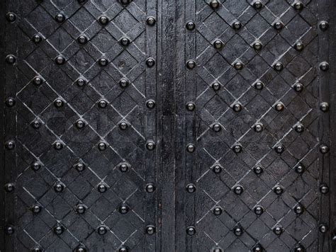 metallic texture black elements of the old door | Stock image | Colourbox