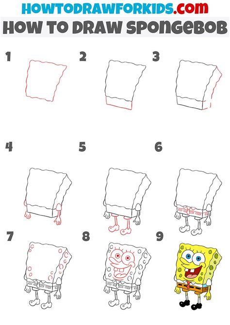 how to draw spongebob step by step | Spongebob drawings, Spongebob, Easy drawings