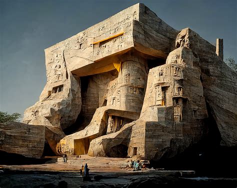 AI fuses pharaonic architecture modules + abstract expressionism