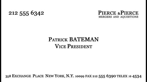 patrick bateman business card pdf - Maurice Causey