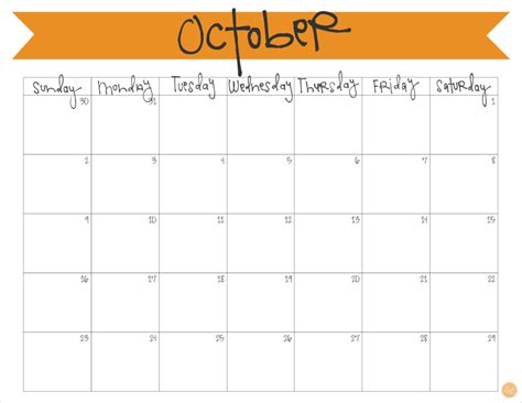 October 2016 Calendar - Free Printable | Live Craft Eat