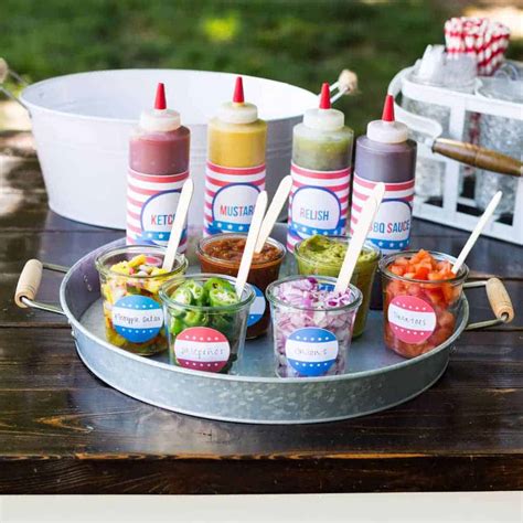 Hot Dog Toppings Bar for the 4th of July - I Heart Nap Time