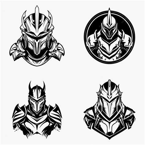 Premium Vector | Armor illustration logo design set