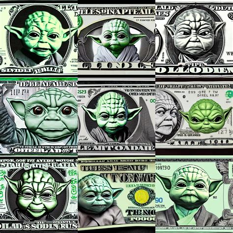 dollar bill with baby yoda face inside | Stable Diffusion | OpenArt