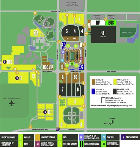 Raymond James Stadium Seating Map, Ticket Prices and Booking, Parking Map