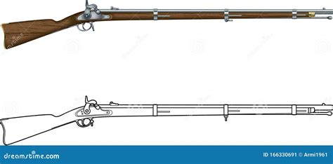 American Civil War Springfield Muzzle Loader Musket Stock Vector ...