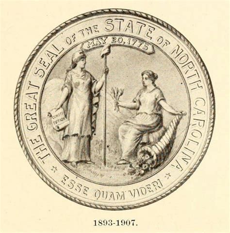 North Carolina State Seal 1893-1907 | Carolina, Seal, North carolina