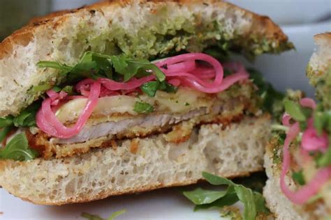 Amazing Pork Schnitzel Sandwich w/Savory Caper Spread - Eat the Bite