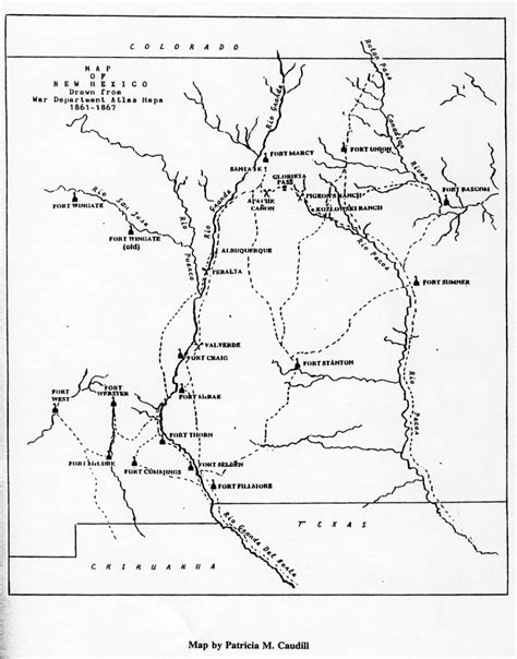 New Mexico Map 1861-1867 – Columbine Genealogical & Historical Society