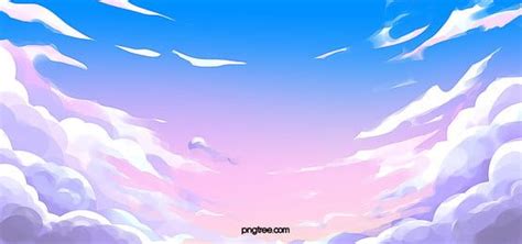 Hand Drawn Illustration Beautiful Sky Comic Background, Cartoon, Creative, Gradient Color ...