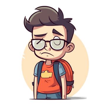 Apologize Clipart Cartoon Boy With Backpack And Glasses Vector ...