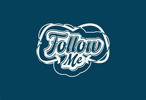 Follow me typography logo and sticker design 11731553 Vector Art at ...