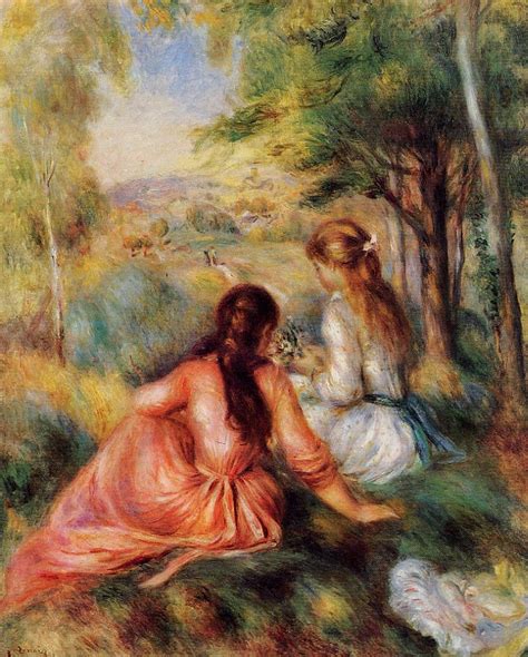 Picking Flowers (In the Field), c.1890 - Pierre-Auguste Renoir - WikiArt.org