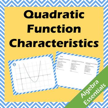 Quadratic Function Characteristics Scavenger Hunt - Vertex, Domain ...