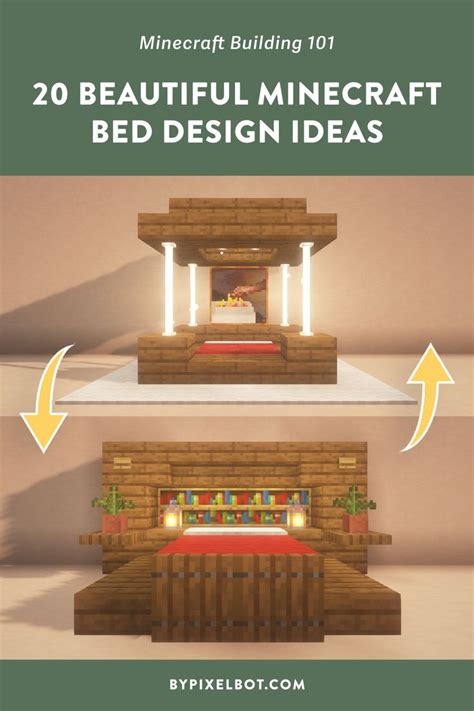 20 Beautiful Minecraft Bed Design Ideas (Double Bed Edition) | Minecraft bed design, Bed design ...