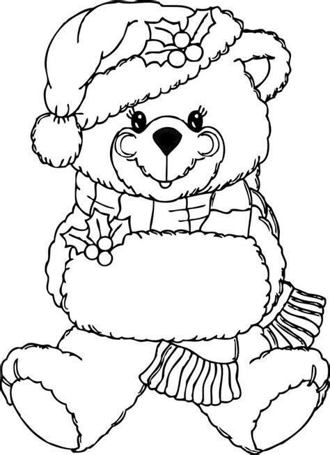 Christmas Bear Coloring Pages