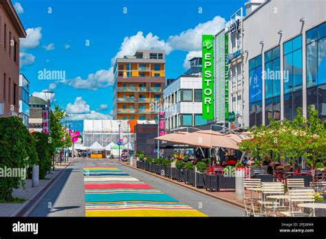 Seinäjoki, Finland, July 24, 2022: View of a commercial street in ...