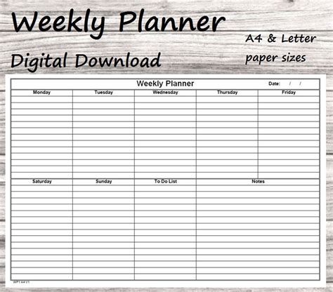 Weekly Planner Template Editable and Printable Template microsoft Word ...